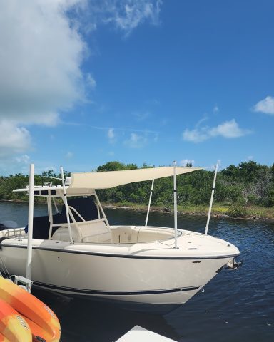 Sunshade on boat Sunshade on boat